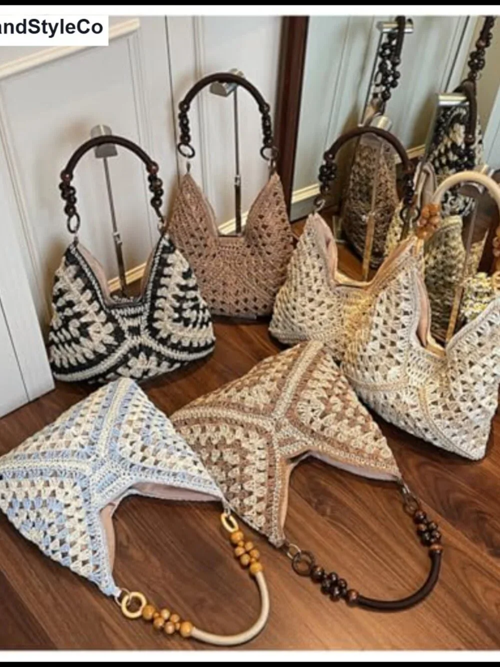 Boho Straw Hobo Bag Women Slouchy Shoulder Tote Beach Summer Handbag Woven